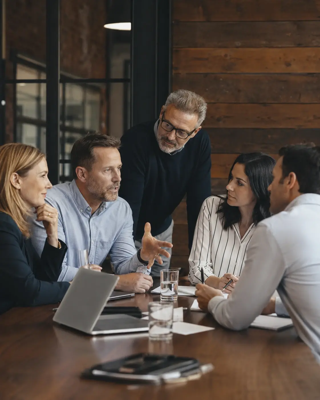 Leadership team in a British small business setting